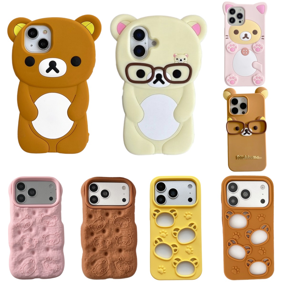 Apple Iphone 15 Pro Max - とても可愛い3DカートゥーンテディベアのiPhoneケース（iPhone 17、16、15、14、13 Pro Max対応）、Y2kキッズギフト、中空デザインのソフトシリコンカバー