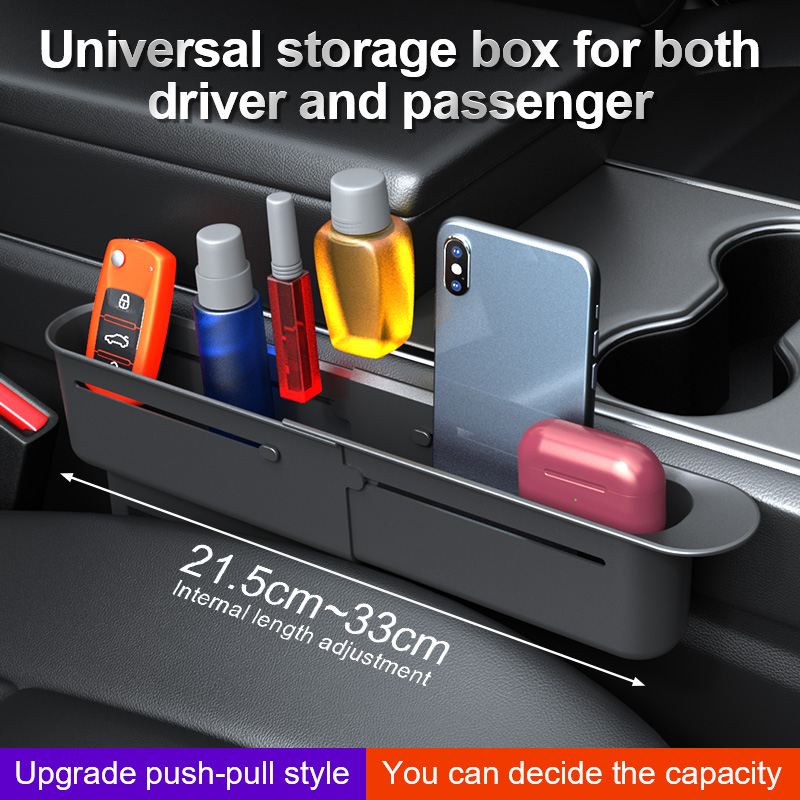 Phone Accessories For Car - 2PC 調整カーシートギャップ収納ボックスユニバーサル自動スロットオーガナイザードライバーペッセンジャー電話キーポケットインテリアアクセサリー