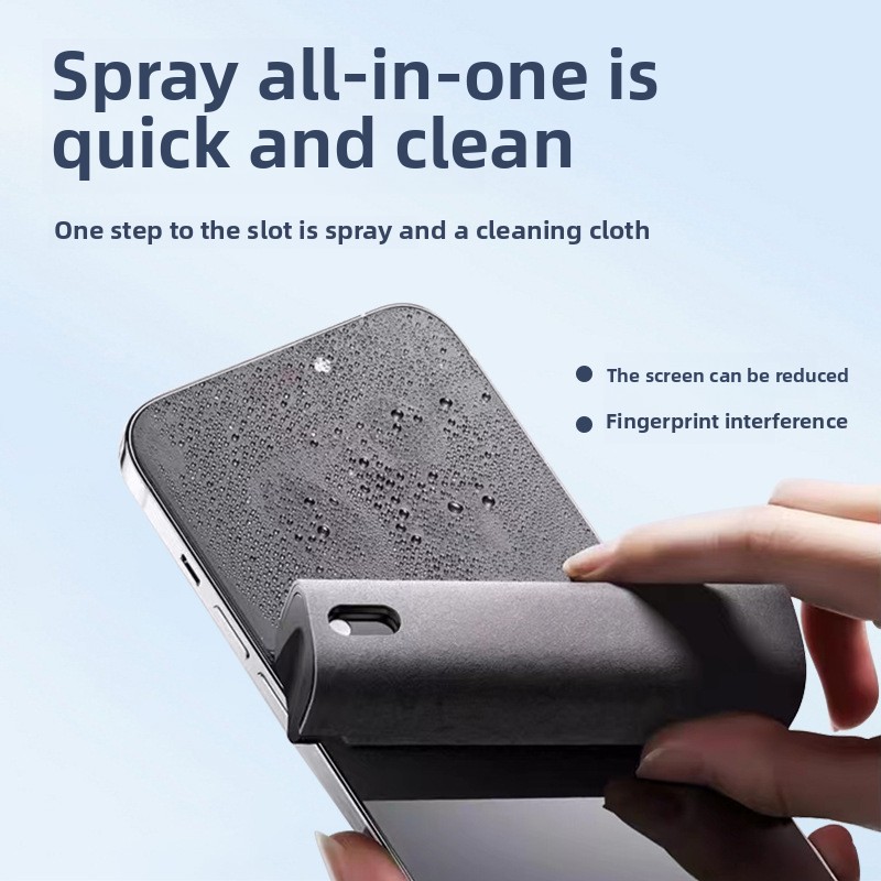 Screen Cleaner Spray - 2 in 1 スプレークリーナーワイプ 電話スクリーンタブレット車タッチスクリーンクリーニングキット マイクロファイバークロス付き