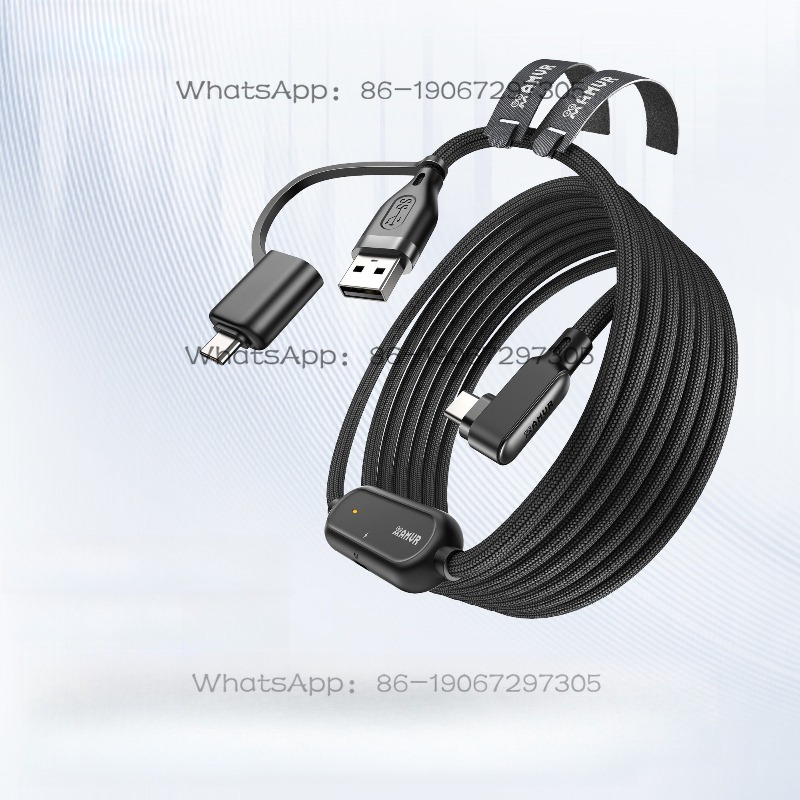 Usb Data Cable - 2-in-1 USB 編組式バッテリー寿命延長ケーブル、シリーズ対応、急速充電データケーブル、5メートル VR対応