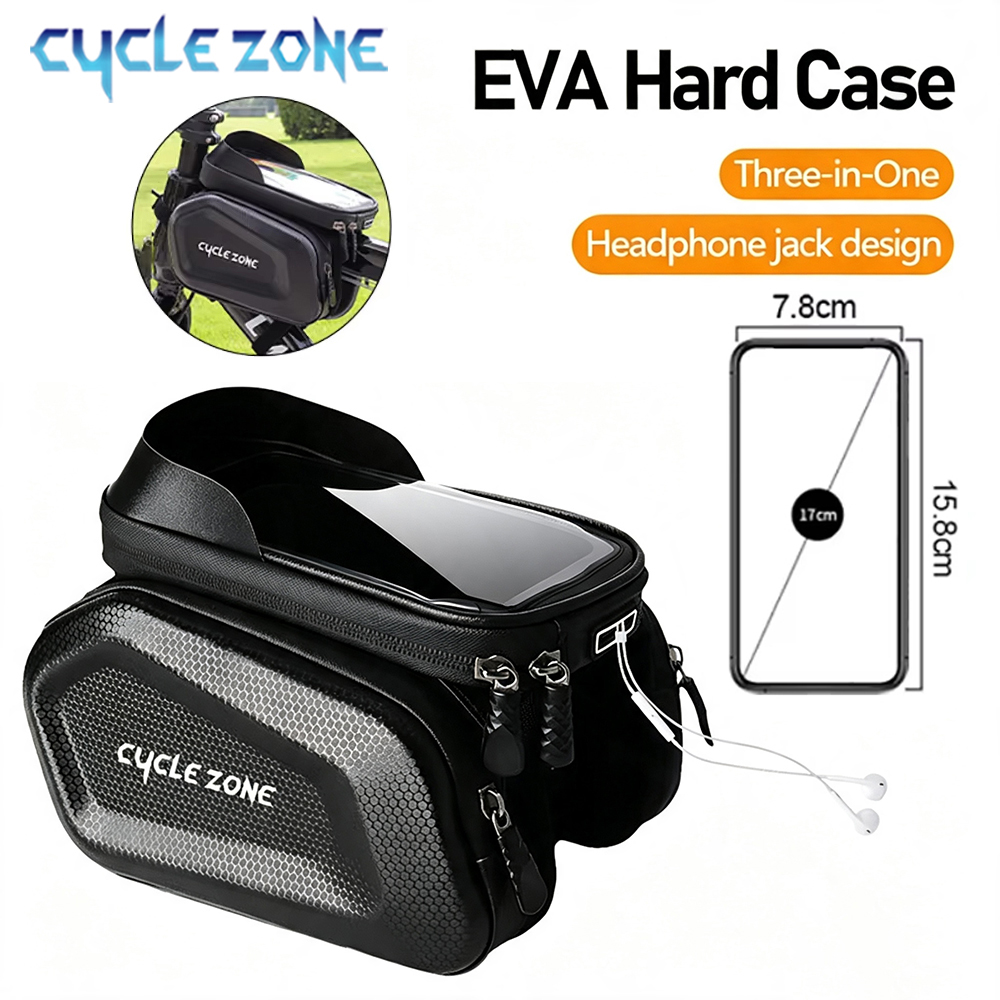 Phone Zone Accessories & Repair - 自転車バッグタッチスクリーン防水電話ケースホルダー自転車フロントフレーム自転車収納トップチューブバッグオーガナイザーサイクリングアクセサリー