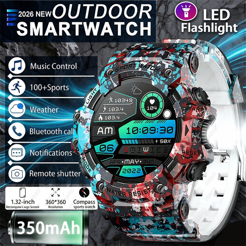 Phone Zone Accessories & Repair - 2026 スマートウォッチスポーツアウトドア防水 Bluetooth 電話通話心拍数コンパス懐中電灯スマートウォッチ男性ギフトスマートアクセサリー