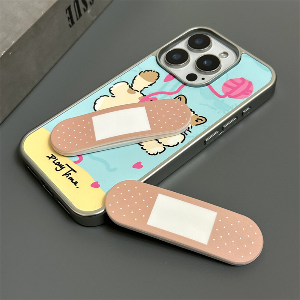 Phone Accessories Crochet - 韓国インデイリーネセスリティビーアンドエイドプッシュプルブラケット電話ケーススタンドクリエイティブポータブルホルダー電話ケースユニバーサルアクセサリー