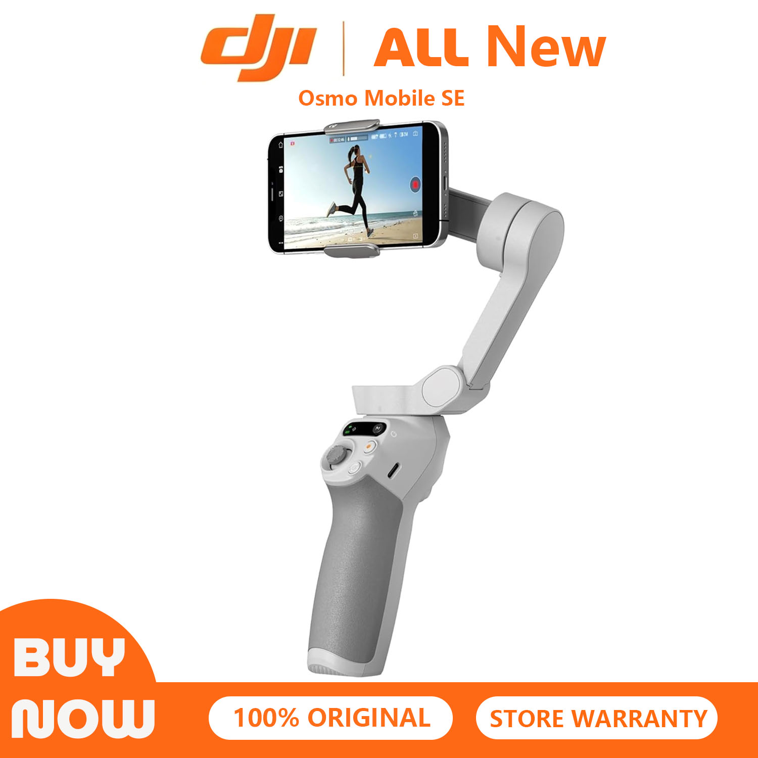 Selfie Stick Tripod - DJI Osmo Mobile SE：内蔵三脚とセルフィー棒を備えた、最新の3軸スマートフォン用ジンバル。滑らかな動画撮影を実現。