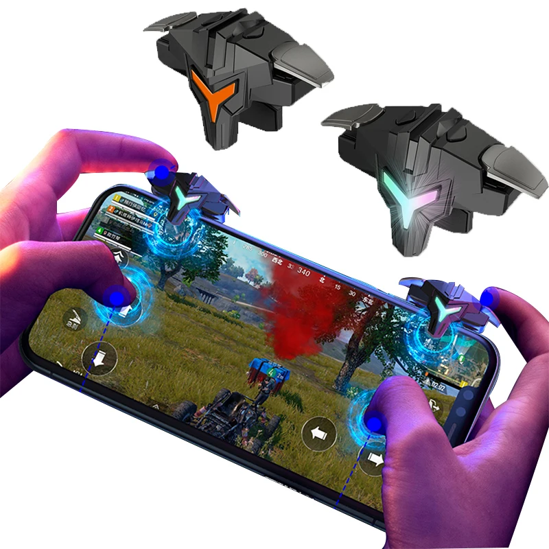 Gaming Trigger Phone - A1モバイルゲームトリガー PUBGスマホゲームコントローラーゲームパッドジョイスティック照準射撃トリガー PUBGモバイルフォン用4フィンガー
