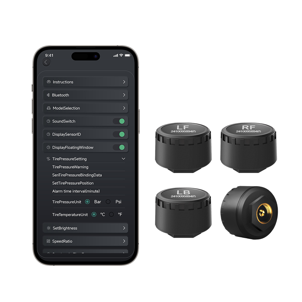 Phone Accessories App - 車 TPMS 4 センサー Bluetooth タイヤ空気圧監視システム電話