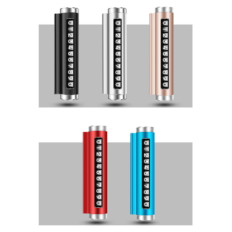Phone Accessories For Car - 金属製車用一時駐車カード 回転式電話番号プレート アルミステッカー 駐車停止 車内装飾 自動車アクセサリー