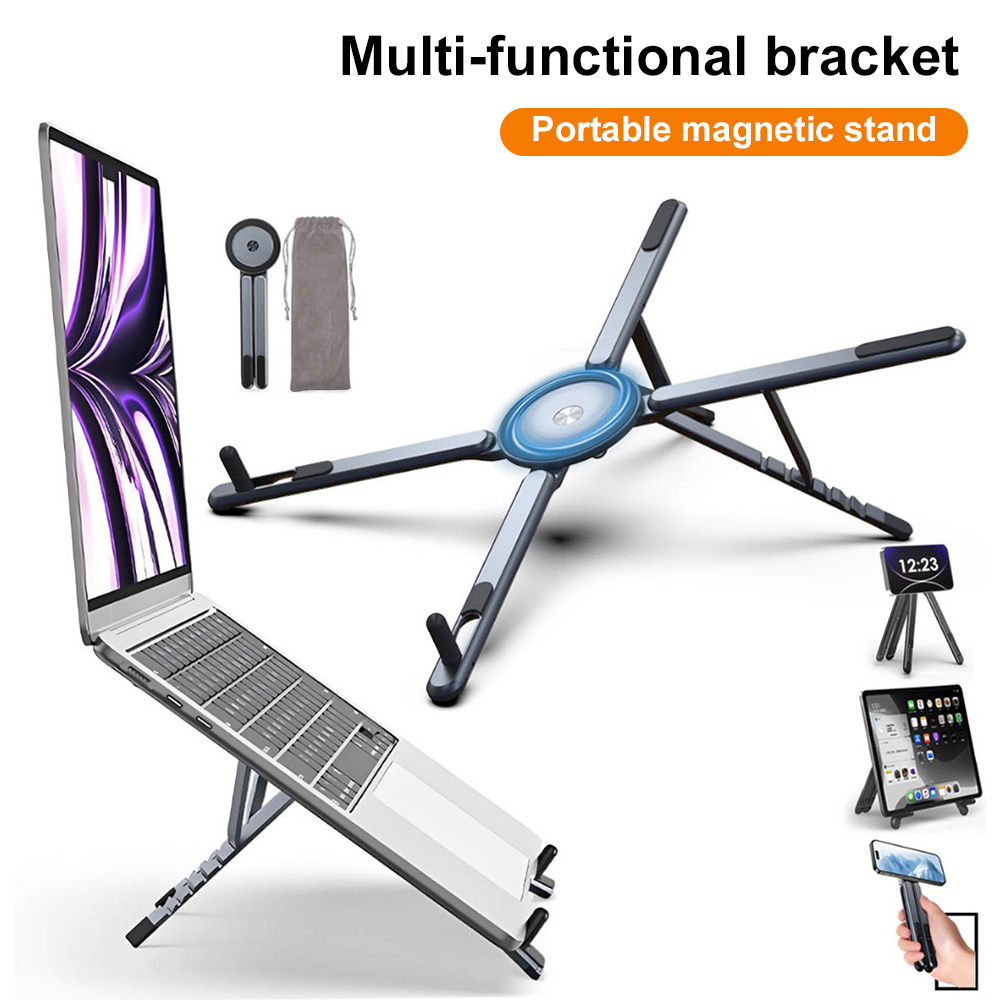 Selfie Stick Tripod - 携帯電話用マグネット式ホルダー＆自撮り棒 3-in-1 折りたたみ式三脚スタンド iPhone、iPad、タブレット、ノートパソコン、デスクトップ用