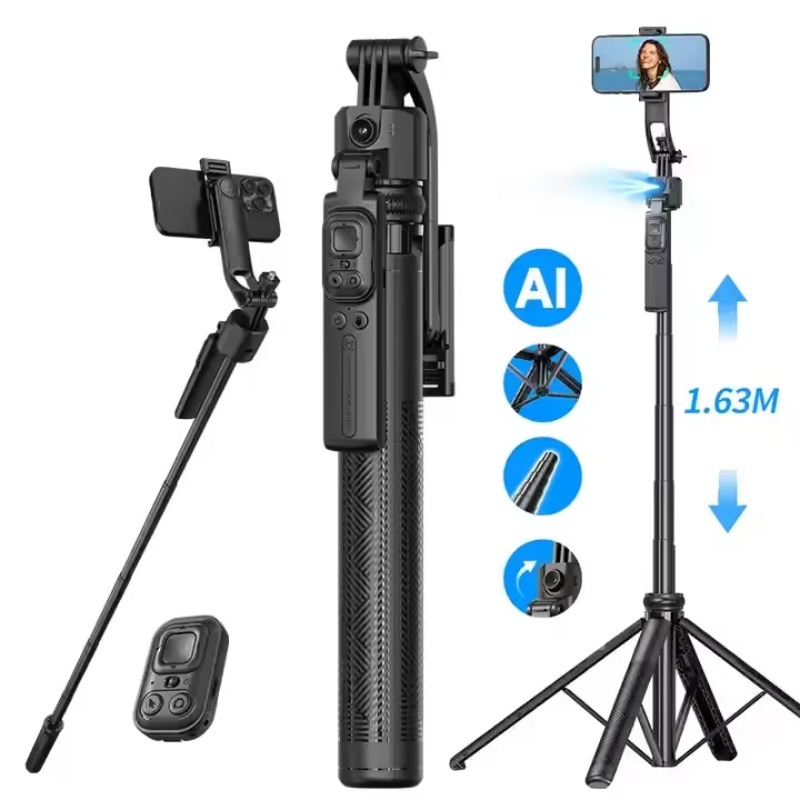 C17折りたたみ式AI顔追跡ジンバルスタビライザー360度自 - Selfie Stick Tripod のレビューと価格