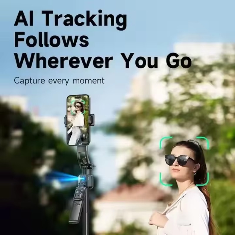 C17折りたたみ式AI顔追跡ジンバルスタビライザー360度自 - Selfie Stick Tripod のレビューと価格
