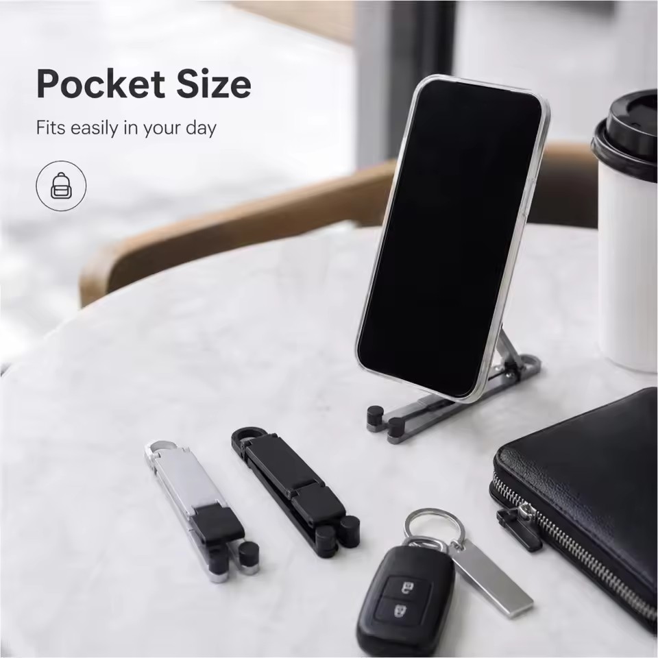 折りたたみ式キーチェーン型スマホスタンド 多角度調整可能 軽 - Phone Accessories Keychain のレビューと価格
