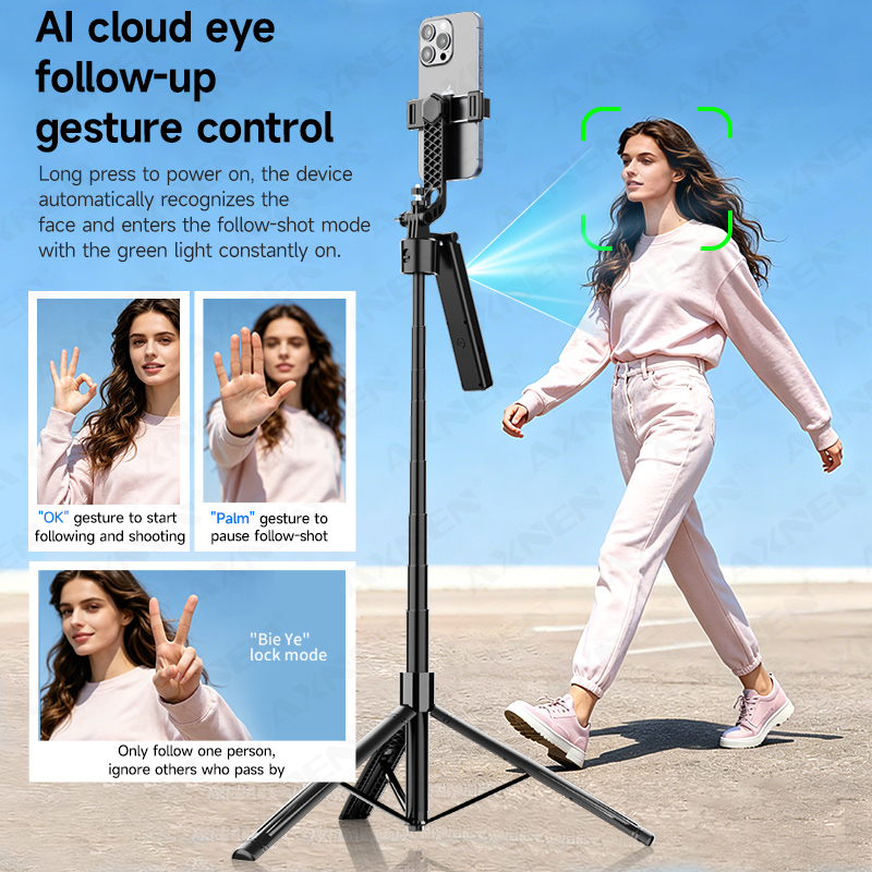 AI追跡機能付きジンバル自撮り棒 携帯電話スタンド ワンクリ - Selfie Stick Tripod のレビューと価格