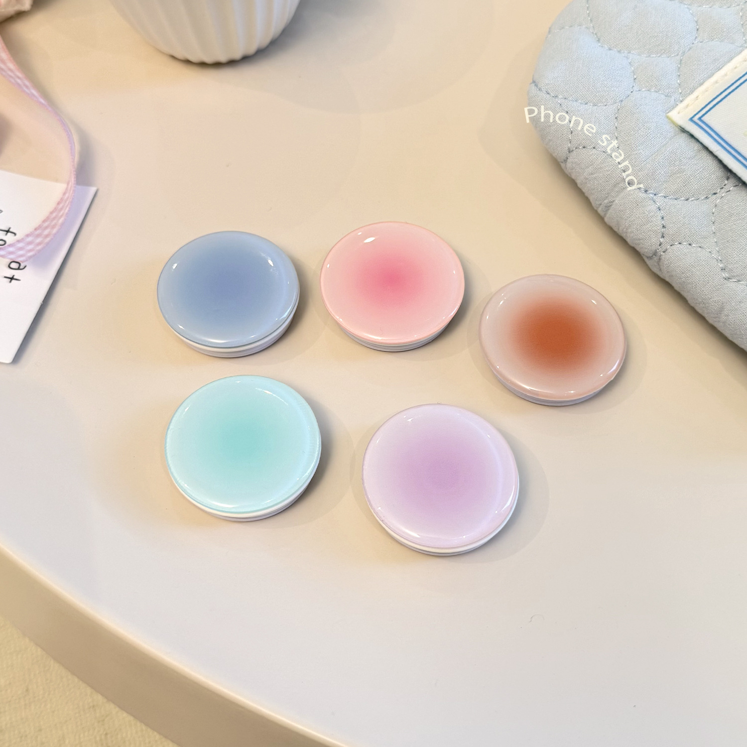 インスタ映え グラデーション スマホグリップホルダー 背面粘 - Phone Accessories Crochet のレビューと価格