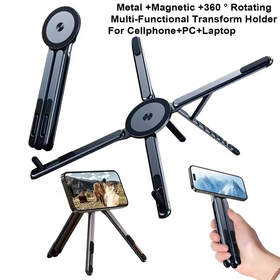3 in 1折りたたみ式マグネット式携帯電話ホルダー、自撮り - Selfie Stick Tripod のレビューと価格