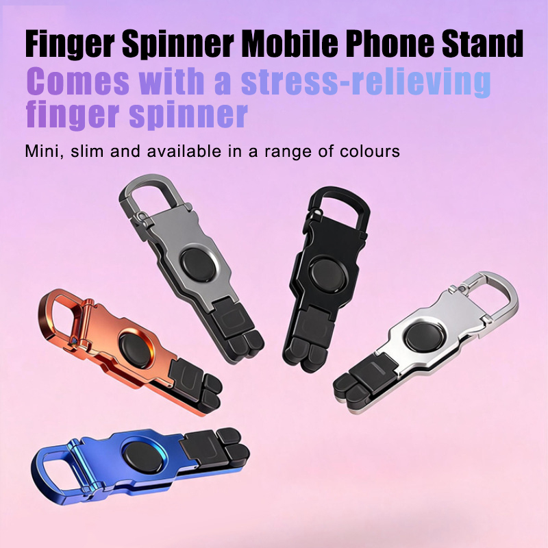 携帯用フィジェットスピナーフォンスタンド、360度回転可能、 - Phone Accessories Keychain のレビューと価格