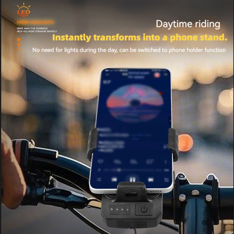 自転車フロントライト ホーン&電話ホルダー付き サイクリング - Phone Zone Accessories & Repair のレビューと価格