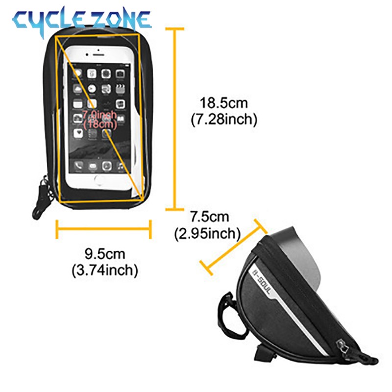 マウンテンバイクバッグタッチスクリーンサイクリングハンドルバ - Phone Zone Accessories & Repair のレビューと価格