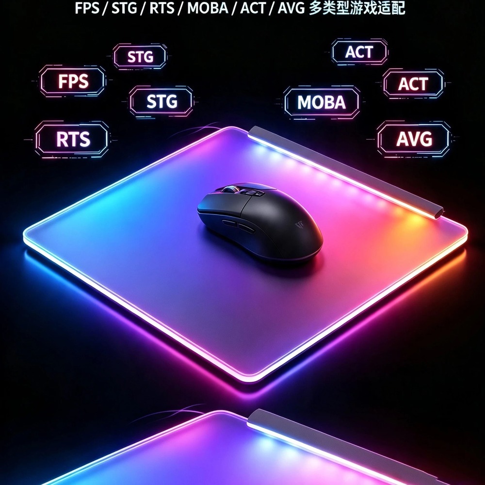 発光RGBマウスパッド FPS強化ガラス eスポーツゲームマ - Phone Accessories App のレビューと価格