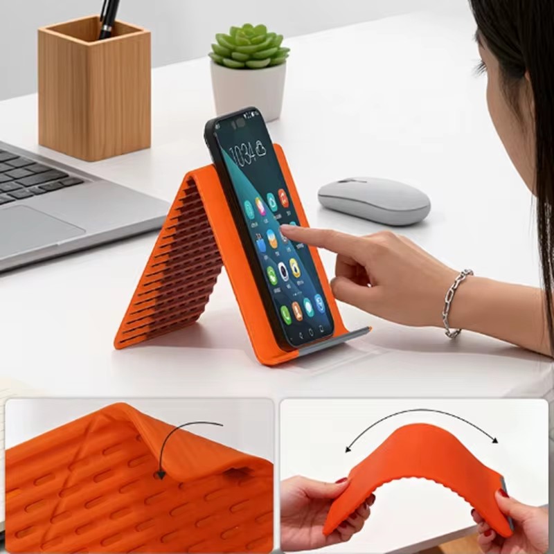 携帯用シリコン製携帯電話ホルダー、自由に曲げられるフレキシブ - Phone Accessories Stand のレビューと価格