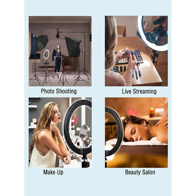 Desiontal 26cmリングライト、三脚スタンド付き、 - Selfie Stick Tripod のレビューと価格