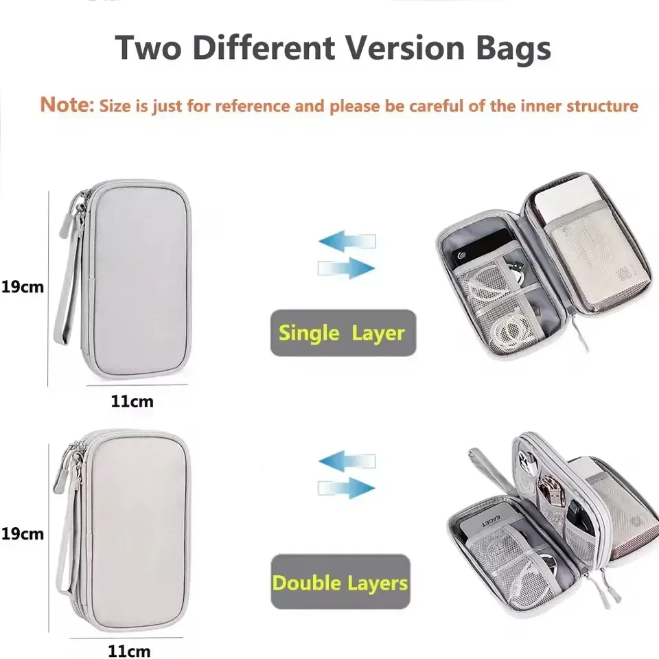 トラベルケーブルバッグ ポータブルデジタル収納ポーチ 充電器 - Usb Data Cable のレビューと価格