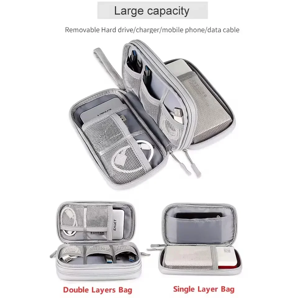 トラベルケーブルバッグ ポータブルデジタル収納ポーチ 充電器 - Usb Data Cable のレビューと価格