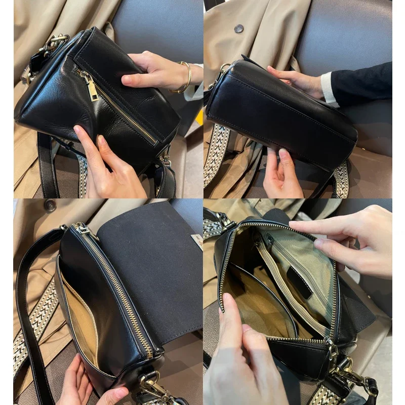 本物の牛革女性のショルダーバッグクロスボディバッグレトロ多用 - Phone Accessories Brands のレビューと価格