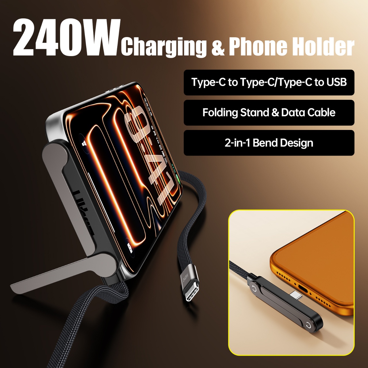 240W PD急速充電対応 Type C to Type C - Usb Data Cable のレビューと価格