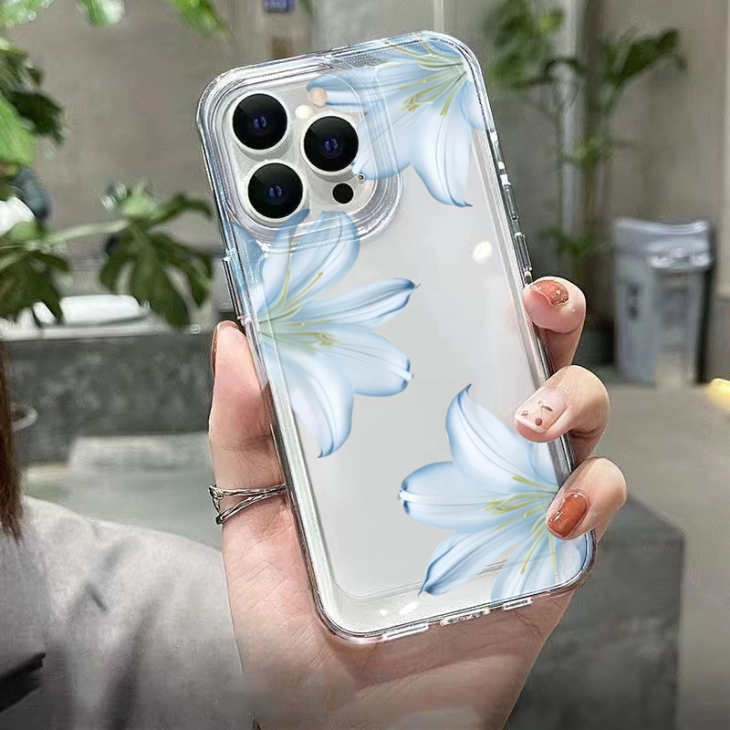 ファッショナブルで精巧な白いユリの花柄スマホケース iPho - Phone Accessories List のレビューと価格