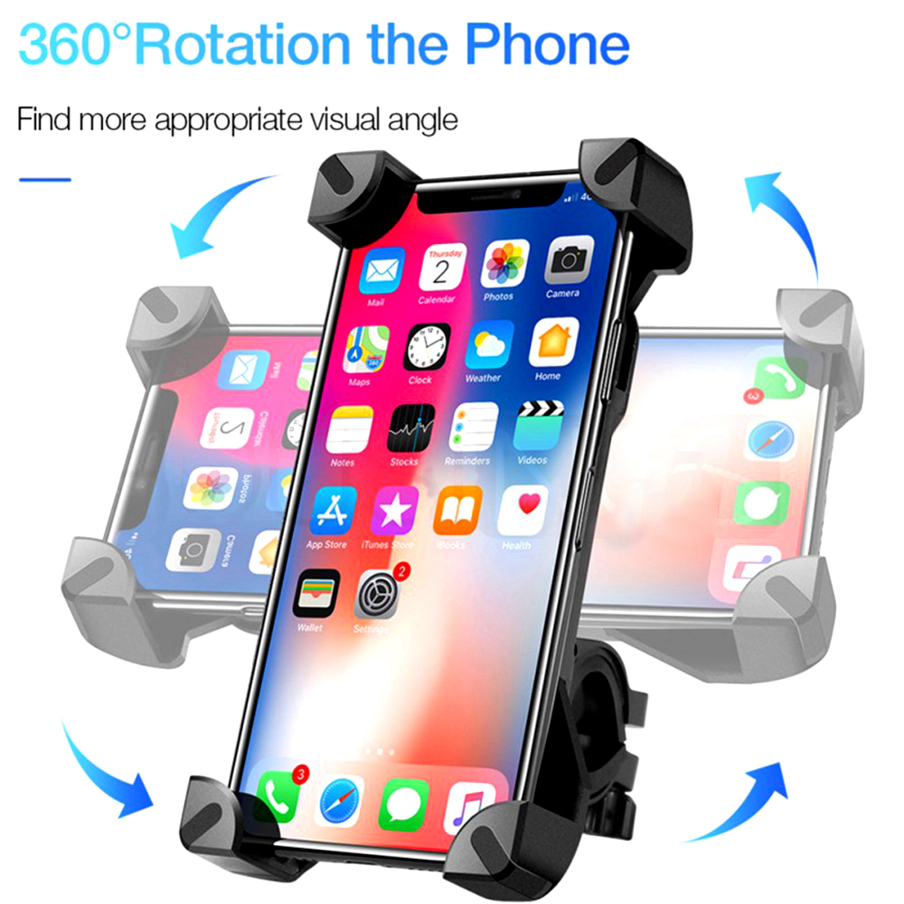 ユニバーサルバイク用携帯電話ホルダー 360度回転式 バイク - Phone Zone Accessories & Repair のレビューと価格