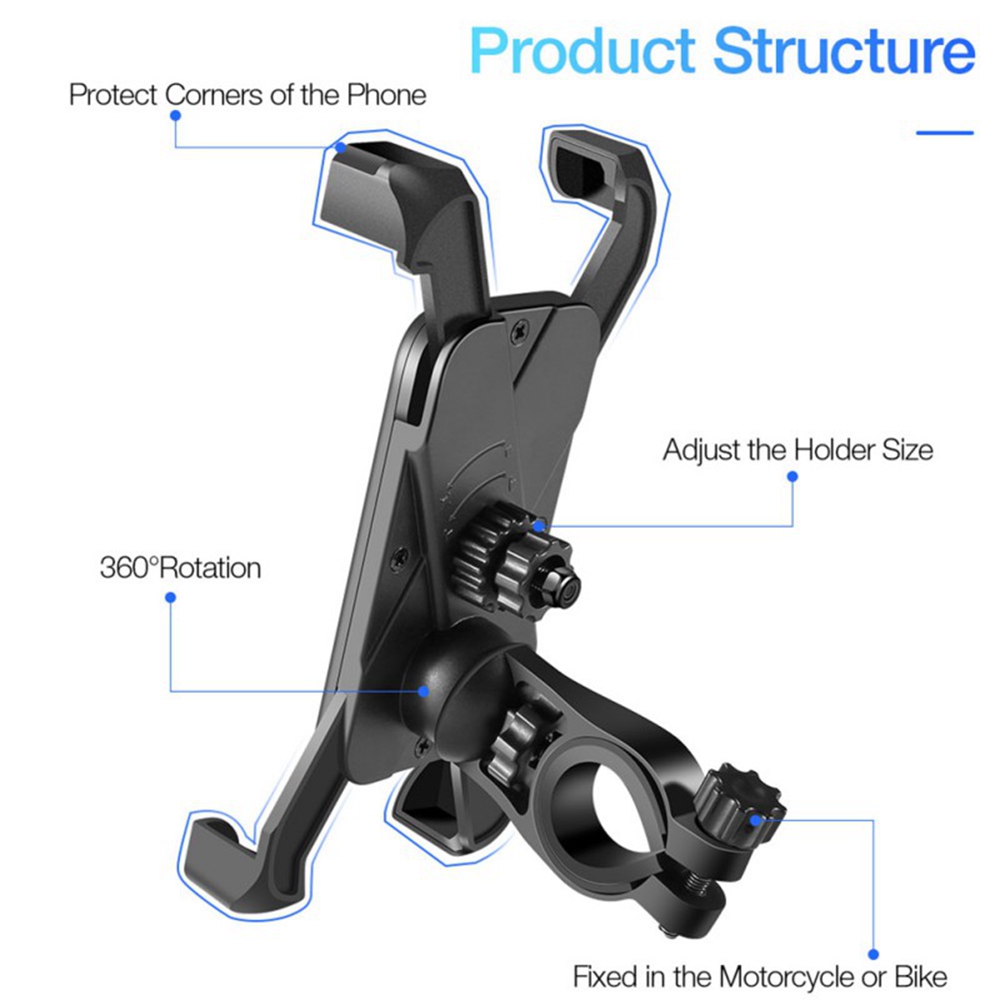 ユニバーサルバイク用携帯電話ホルダー 360度回転式 バイク - Phone Zone Accessories & Repair のレビューと価格