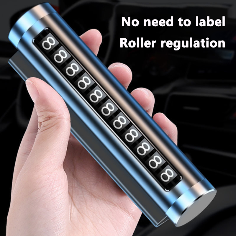 金属製車用一時駐車カード 回転式電話番号プレート アルミステ - Phone Accessories For Car のレビューと価格
